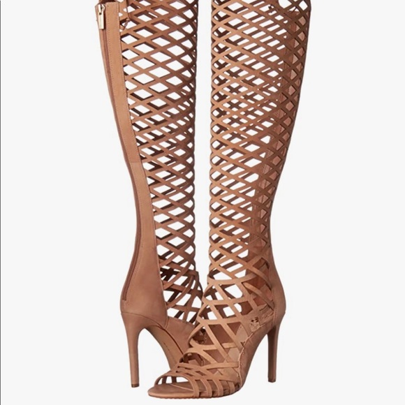 Vince Camuto Caged Peep Toe Over the Knee Boots - Picture 6 of 16